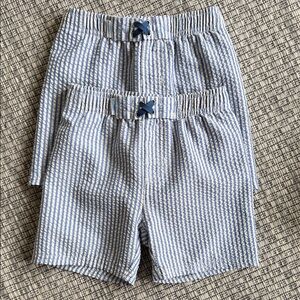 Blue Striped Kids Swim Trunks